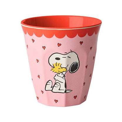 Bicchiere RICE Snoopy rosa in melamina da 250 ml