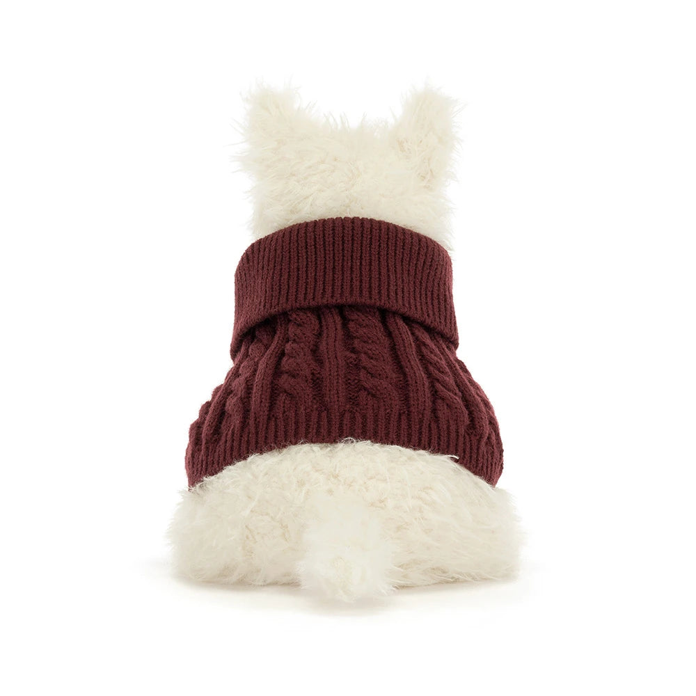 Jellycat Munro Scottie Dog Winter Jumper – Cane Peluche 25 cm IN ARRIVO