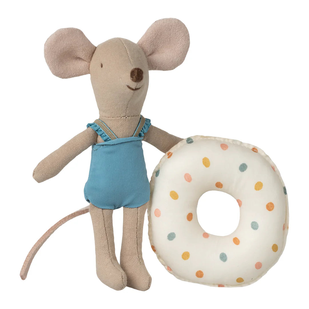 Maileg Beach Mice, Topo Sorellina con Salvagente Pois Multicolore - Apple Pie