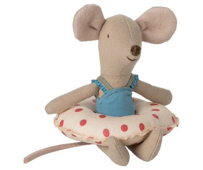 Maileg Beach Mice, Topo Sorellina con con Salvagente Pois Rossi - Apple Pie