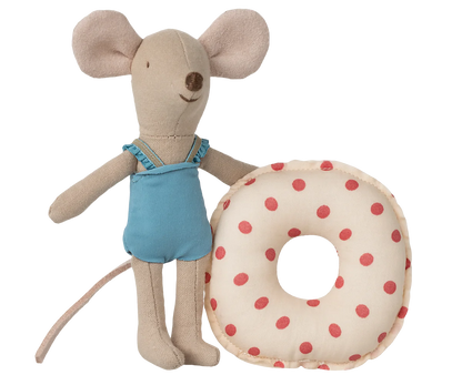 Maileg Beach Mice, Topo Sorellina con con Salvagente Pois Rossi - Apple Pie