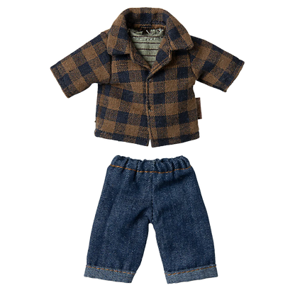 Maileg Topo Papà Camicia a Quadri Blu - Apple Pie