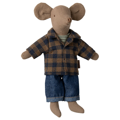 Maileg Topo Papà Camicia a Quadri Blu - Apple Pie