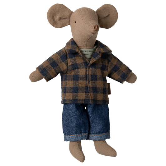 Maileg Topo Papà Camicia a Quadri Blu - Apple Pie