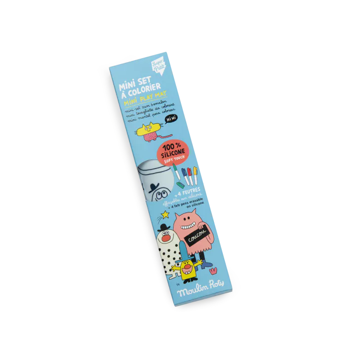 Moulin Roty – Mini Set in Silicone da Colorare con 4 Pennarelli – Collezione Les Schmouks