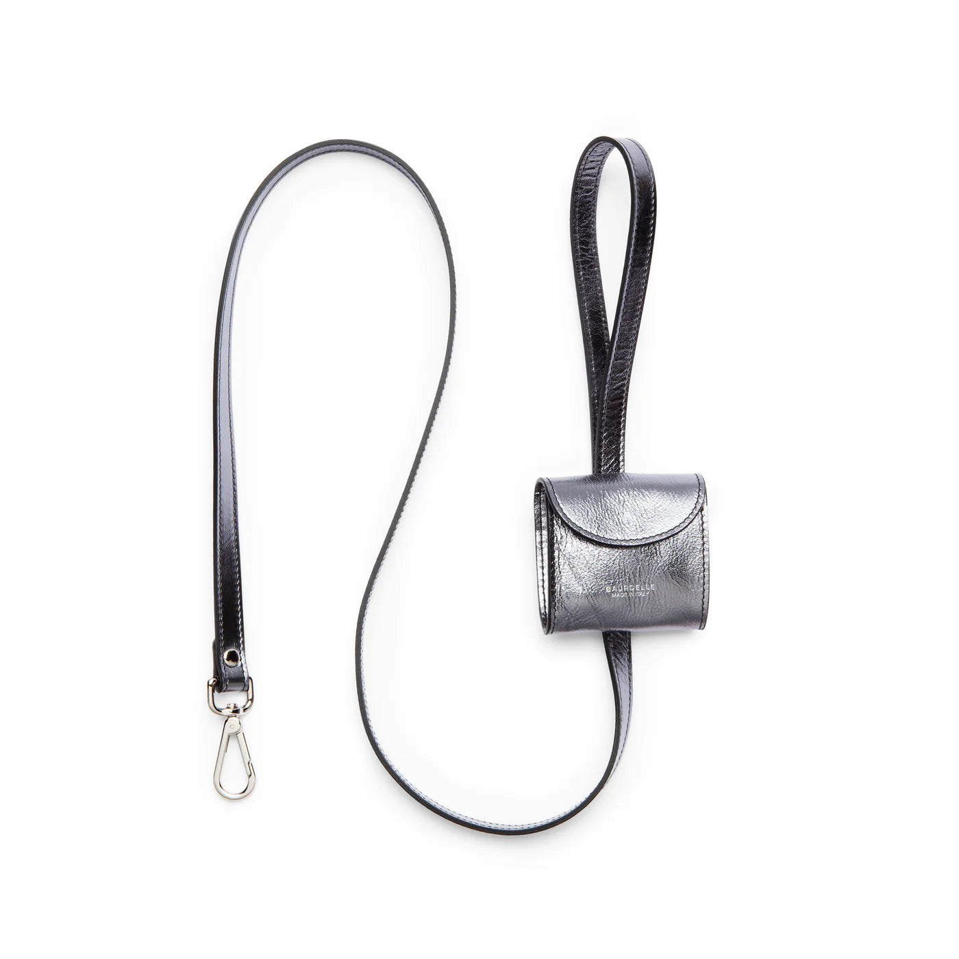 Guinzaglio Minimal in Pelle con Porta Sacchetti Integrato Baurdelle Made in Italy