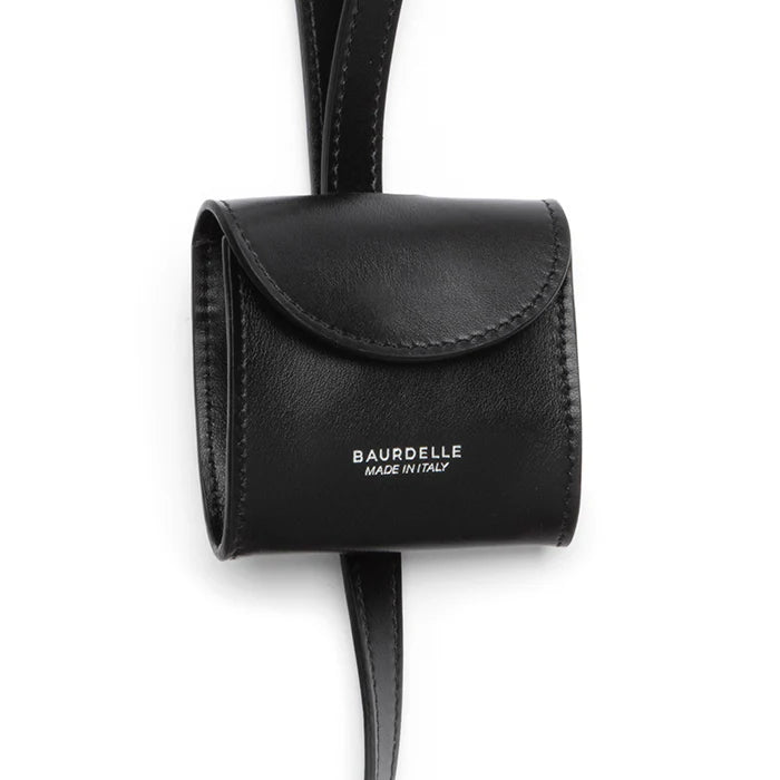 Guinzaglio Minimal in Pelle con Porta Sacchetti Integrato Baurdelle Made in Italy