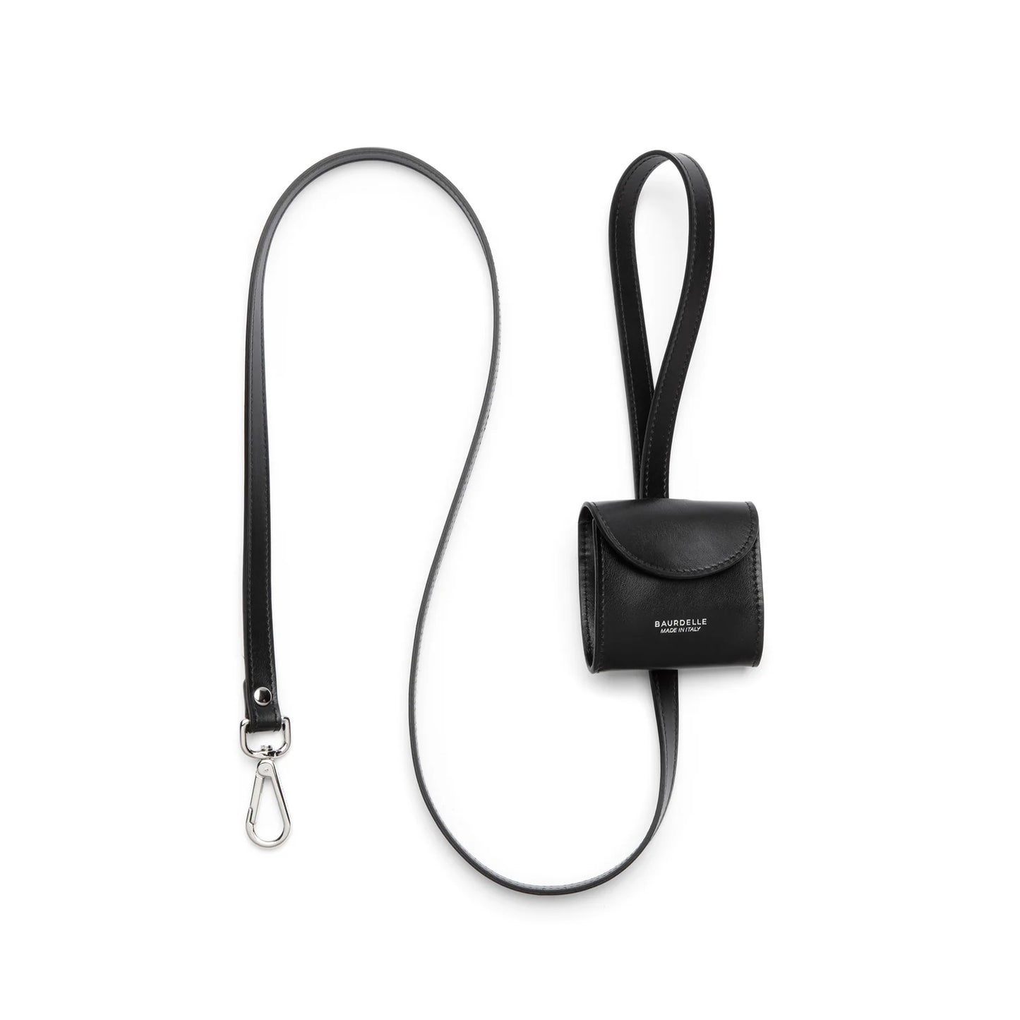Guinzaglio Minimal in Pelle con Porta Sacchetti Integrato Baurdelle Made in Italy
