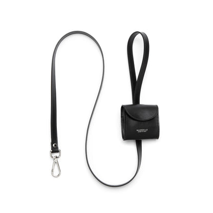 Guinzaglio Minimal in Pelle con Porta Sacchetti Integrato Baurdelle Made in Italy