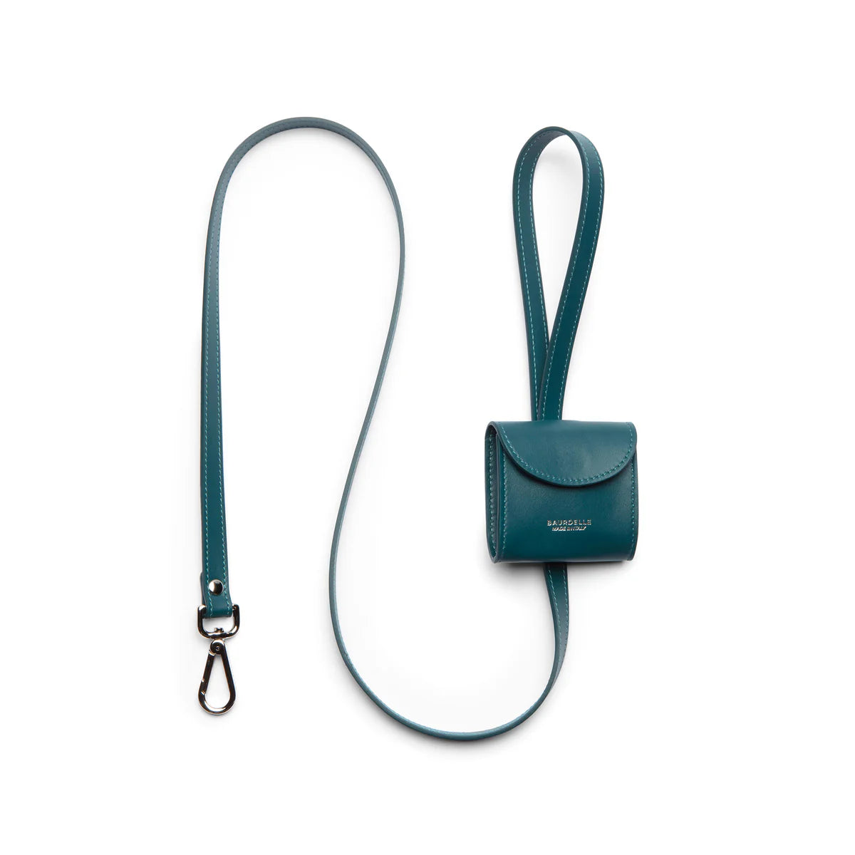 Guinzaglio Minimal in Pelle con Porta Sacchetti Integrato Baurdelle Made in Italy