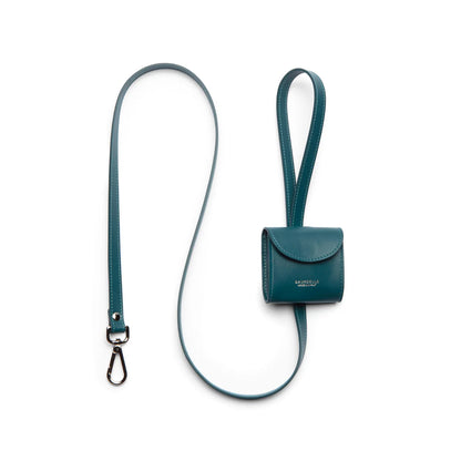 Guinzaglio Minimal in Pelle con Porta Sacchetti Integrato Baurdelle Made in Italy