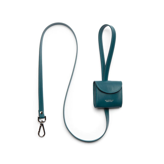 Guinzaglio Minimal in Pelle con Porta Sacchetti Integrato Baurdelle Made in Italy