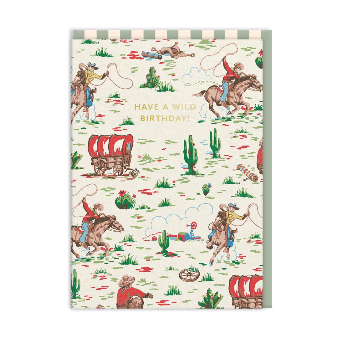 Ohh Deer  Biglietto di Auguri - Cowboy Birthday Cath Kidston Greeting Card - Apple Pie