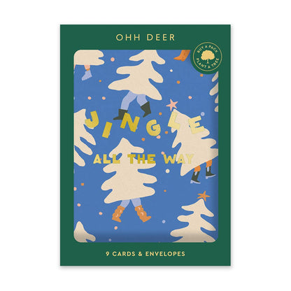 Ohh Deer  Biglietto di Auguri - Dancing Tree Christmas Card Set - Set da 3 biglietti - Apple Pie