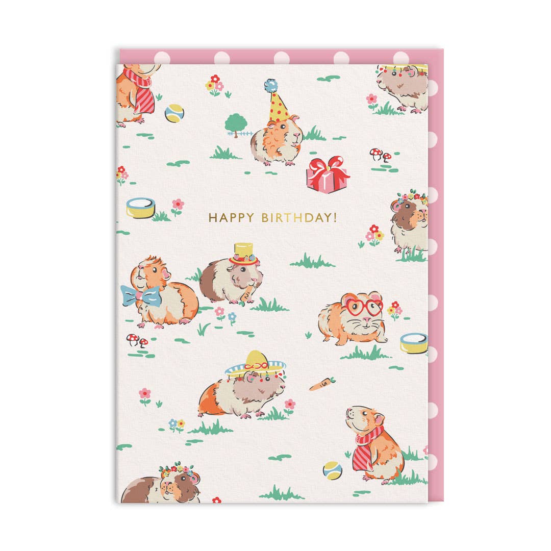 Ohh Deer  Biglietto di Auguri - Guinea Pig Happy Birthday Greeting Card - Apple Pie