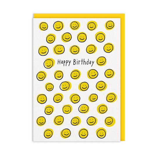 Ohh Deer  Biglietto di Auguri - Yellow Smiley Happy Birthday Card - Apple Pie