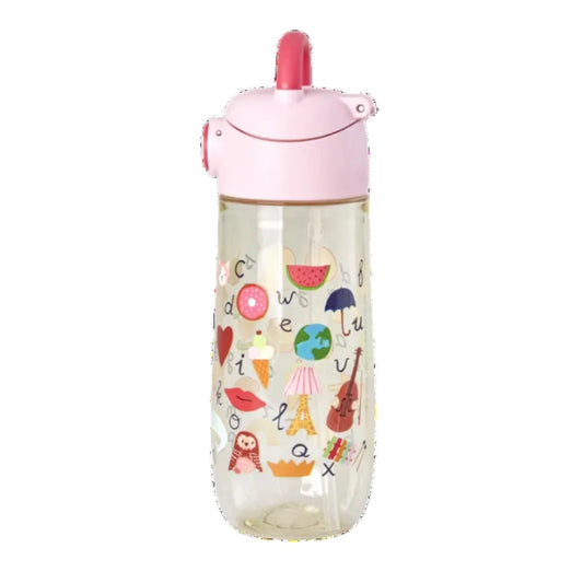 RICE Borraccia in Tritan  "ABC" Rosa 550 ml