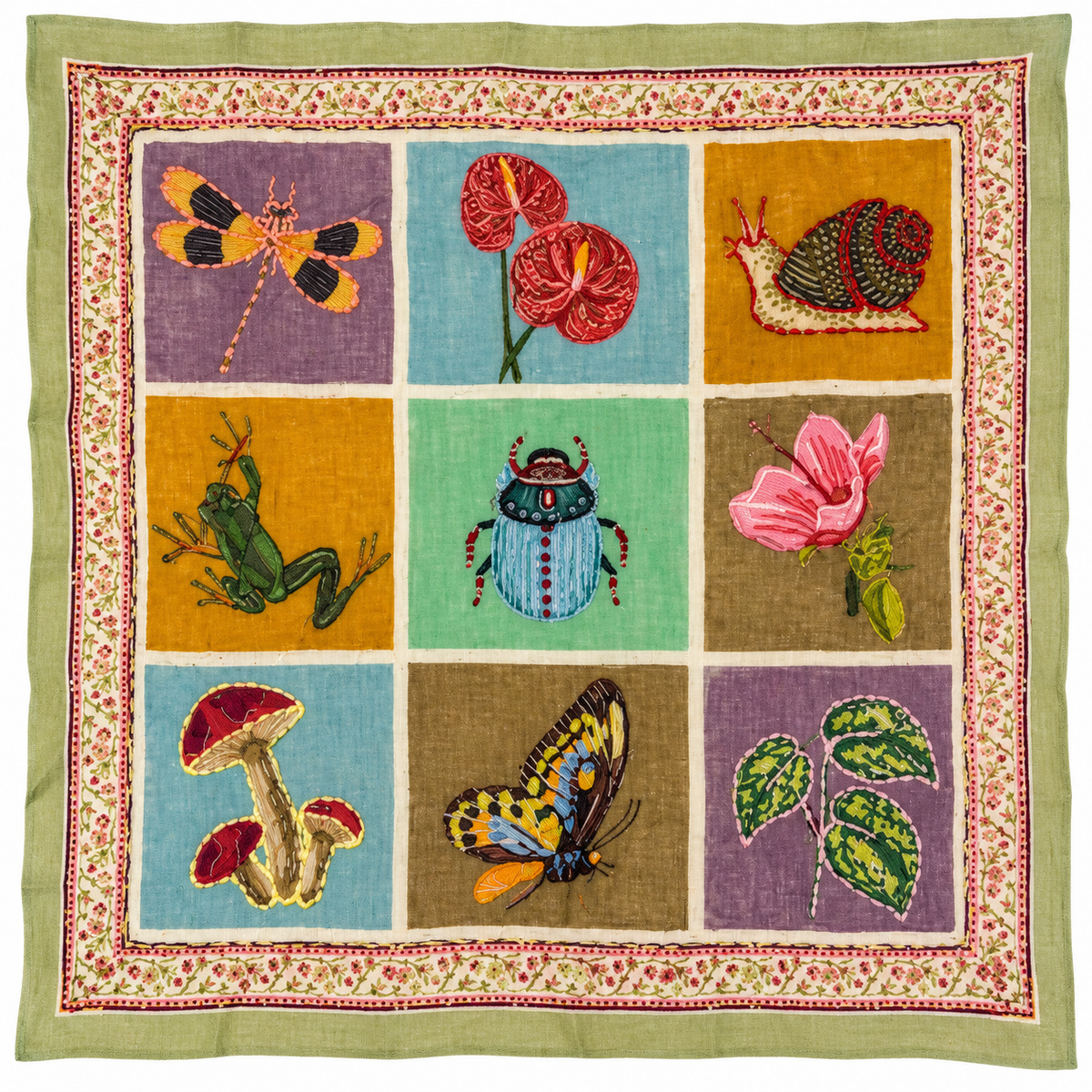 Vismaya – Bandana Purple in Cotone Ricamata (Viola)