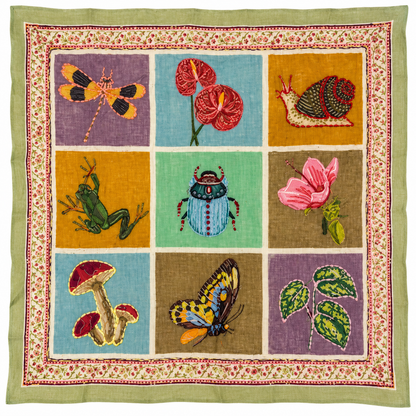 Vismaya – Bandana Purple in Cotone Ricamata (Viola)