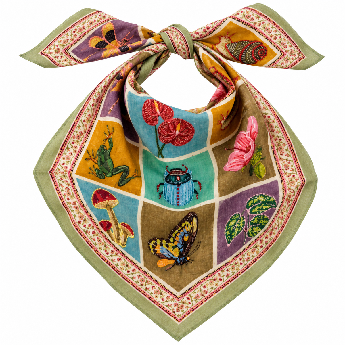 Vismaya – Bandana Purple in Cotone Ricamata (Viola)