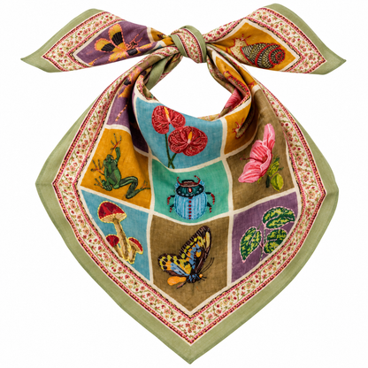 Vismaya – Bandana Purple in Cotone Ricamata (Viola)