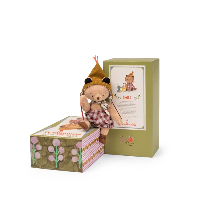 Moulin Roty – Bambola Articolata Émile il Piccolo Orso 25 cm – Collezione Les Minouchkas