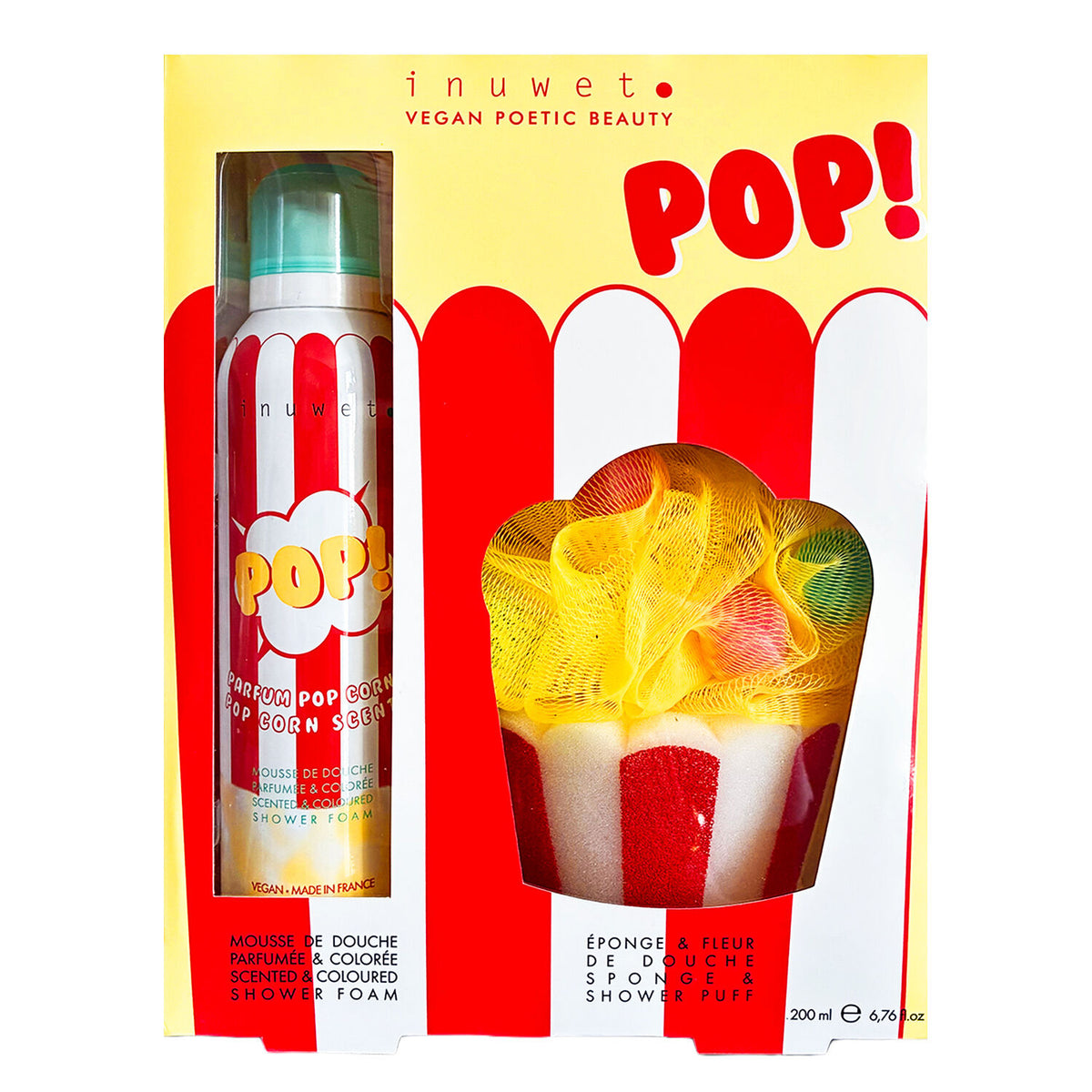 INUWET – Gift Set Bath Pop Corn | Cofanetto regalo doccia vegan