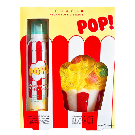 INUWET – Gift Set Bath Pop Corn | Cofanetto regalo doccia vegan