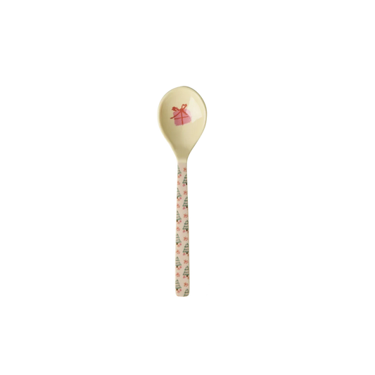 Cucchiaino RICE Gifted Tree in melamina, 14,5 cm. Allegro e natalizio, perfetto per caffè, tè, dessert e come piccola idea regalo di Natale.