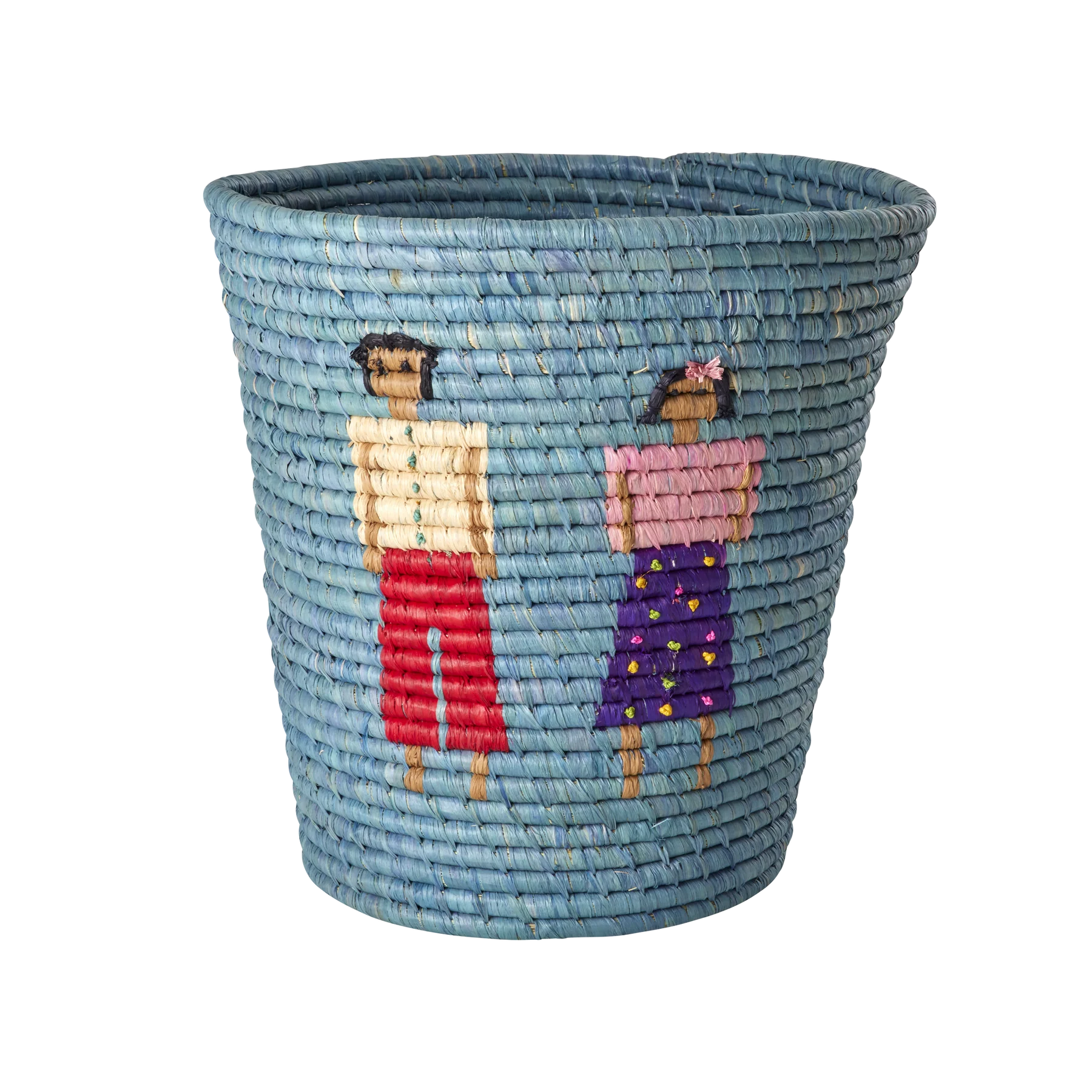 RICE Cesto Contenitore Tondo - People Azzurro - Apple Pie