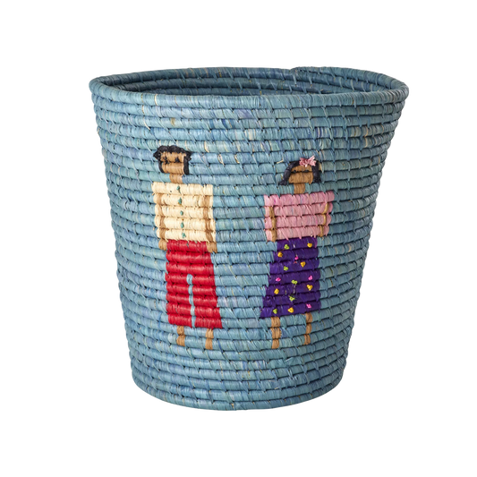 RICE Cesto Contenitore Tondo - People Azzurro - Apple Pie