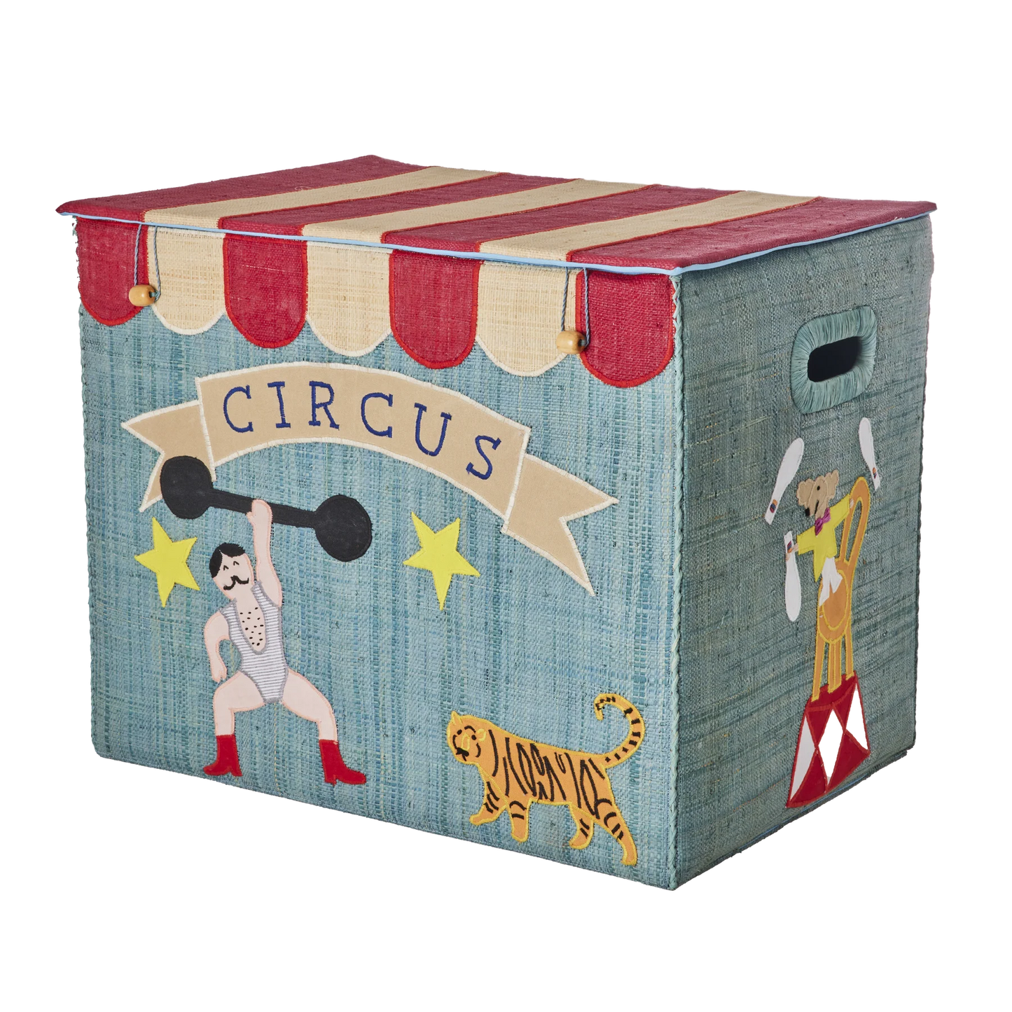 Rice by Rice Cesto Giochi in Rafia Pieghevole Circo - Extra Grande - Apple Pie