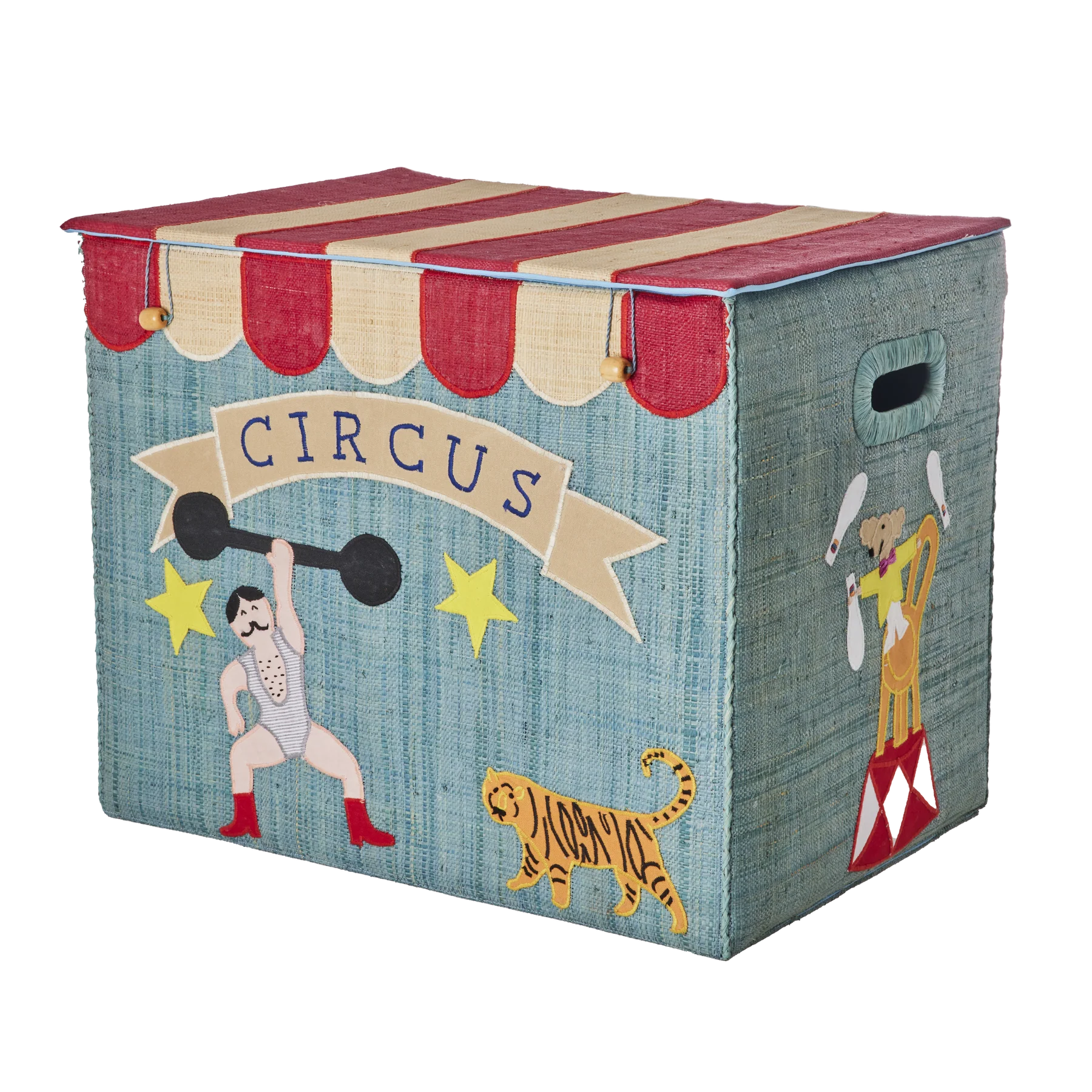 Rice by Rice Cesto Giochi in Rafia Pieghevole Circo - Extra Grande - Apple Pie