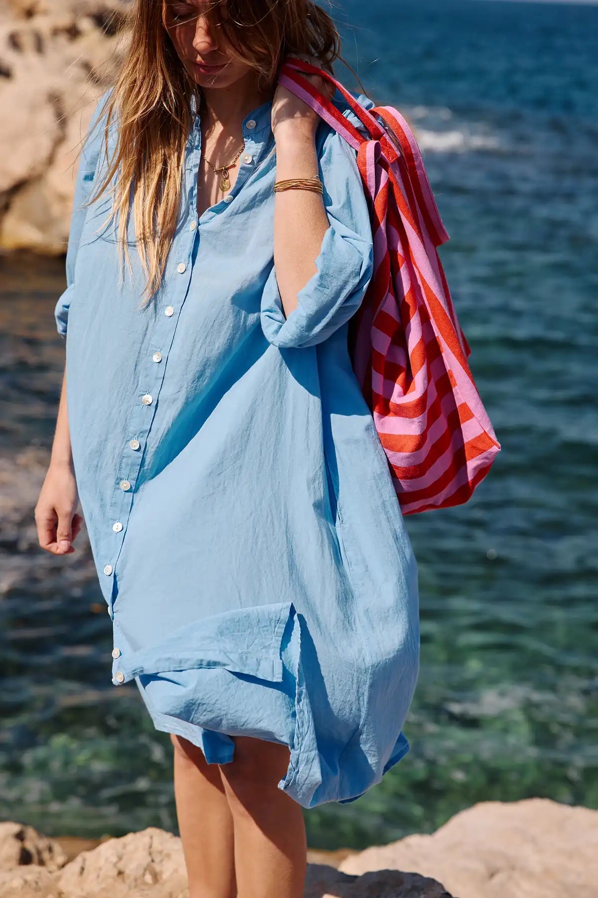 Rose in April Borsa Tote - Righe Orchid/Tomato - Apple Pie