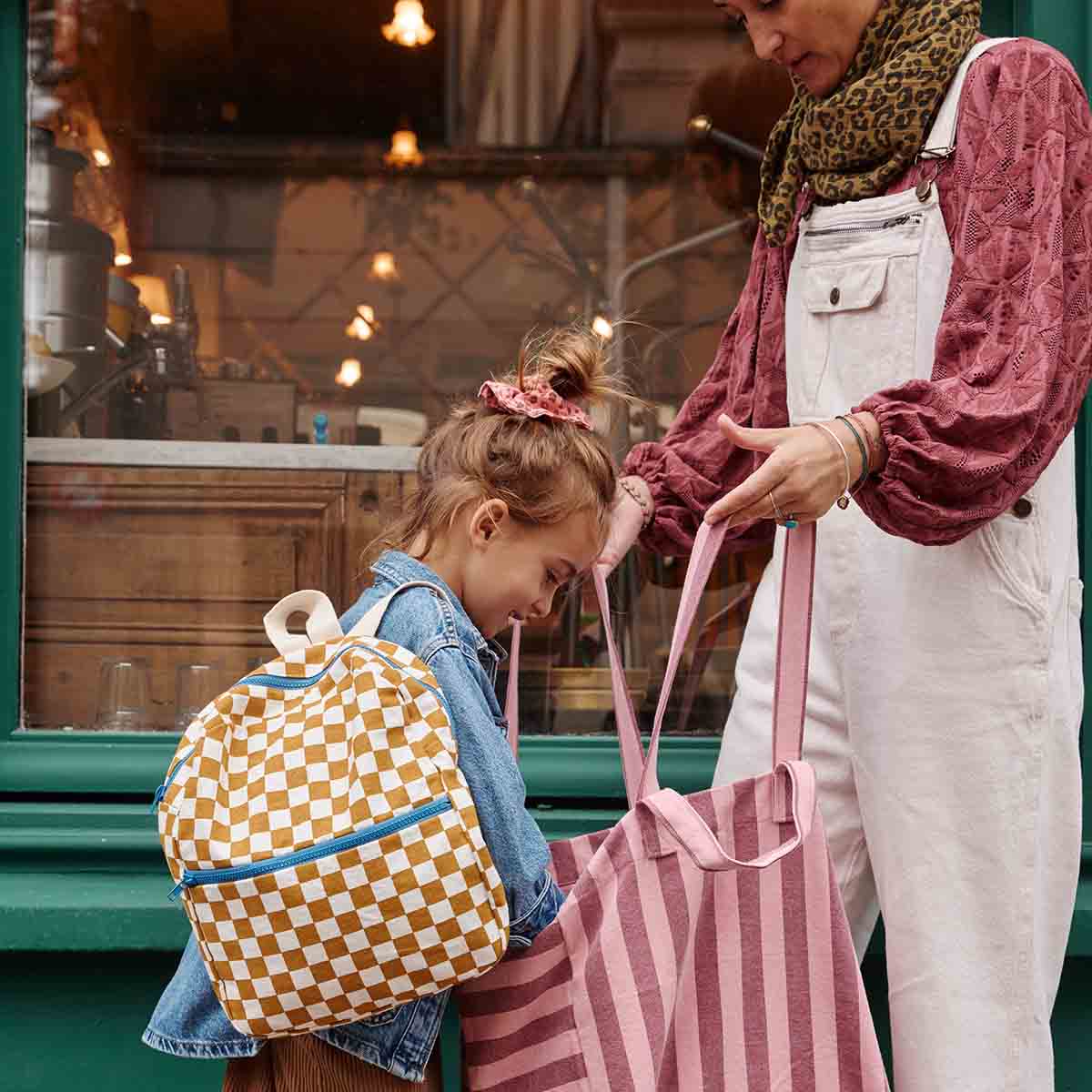 Rose in April Borsa Tote - Righe Burgundy/Bubble Pink - Apple Pie