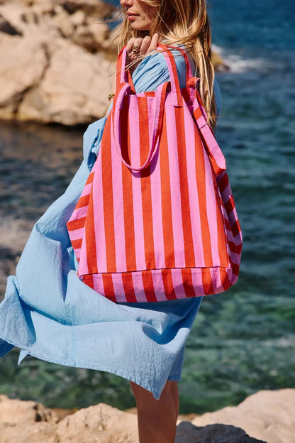 Rose in April Borsa Tote - Righe Orchid/Tomato - Apple Pie