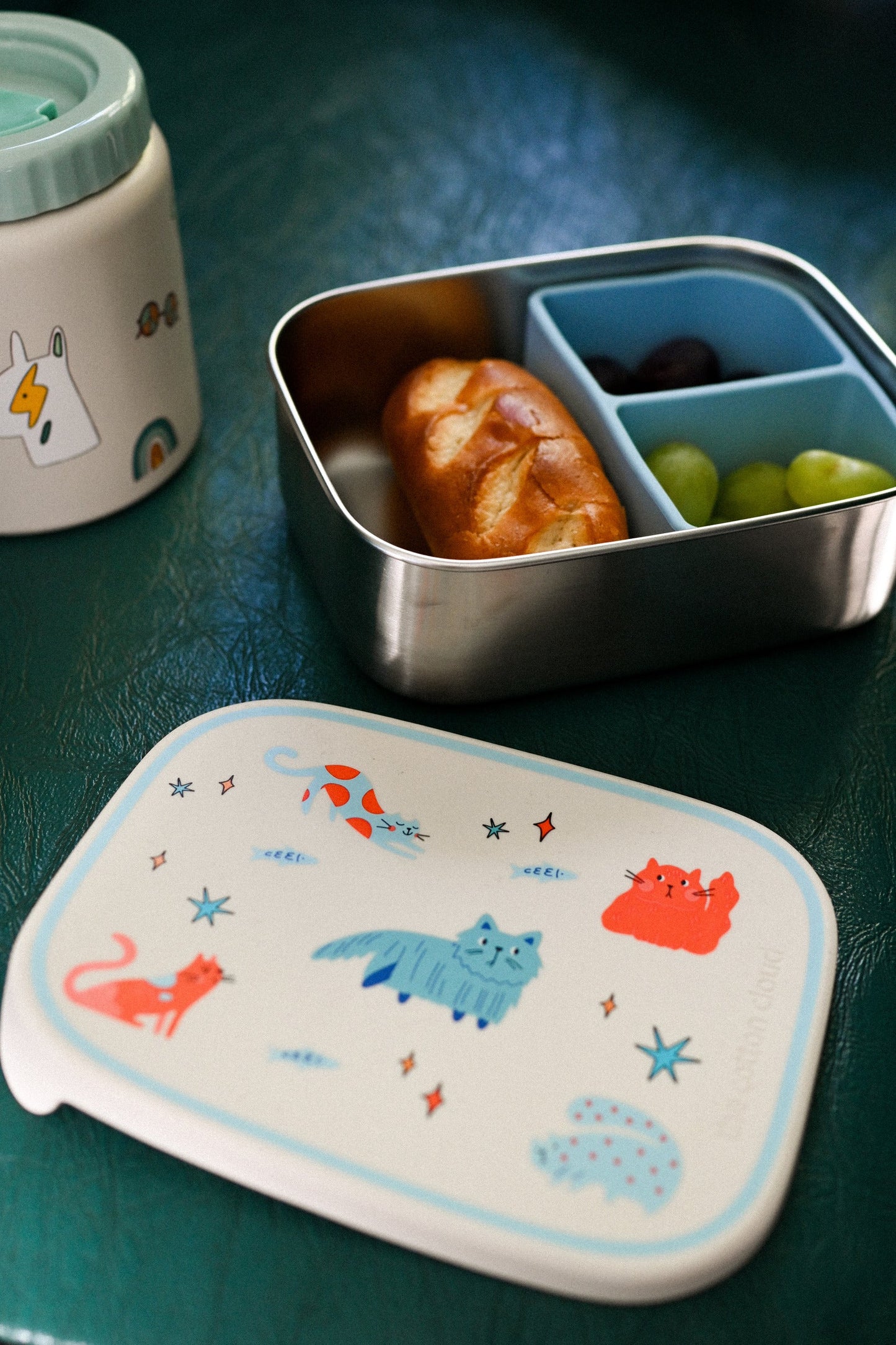The Cotton Cloud – Lunchbox Acciaio Inox con Scomparti Removibili Meowtiful Cats