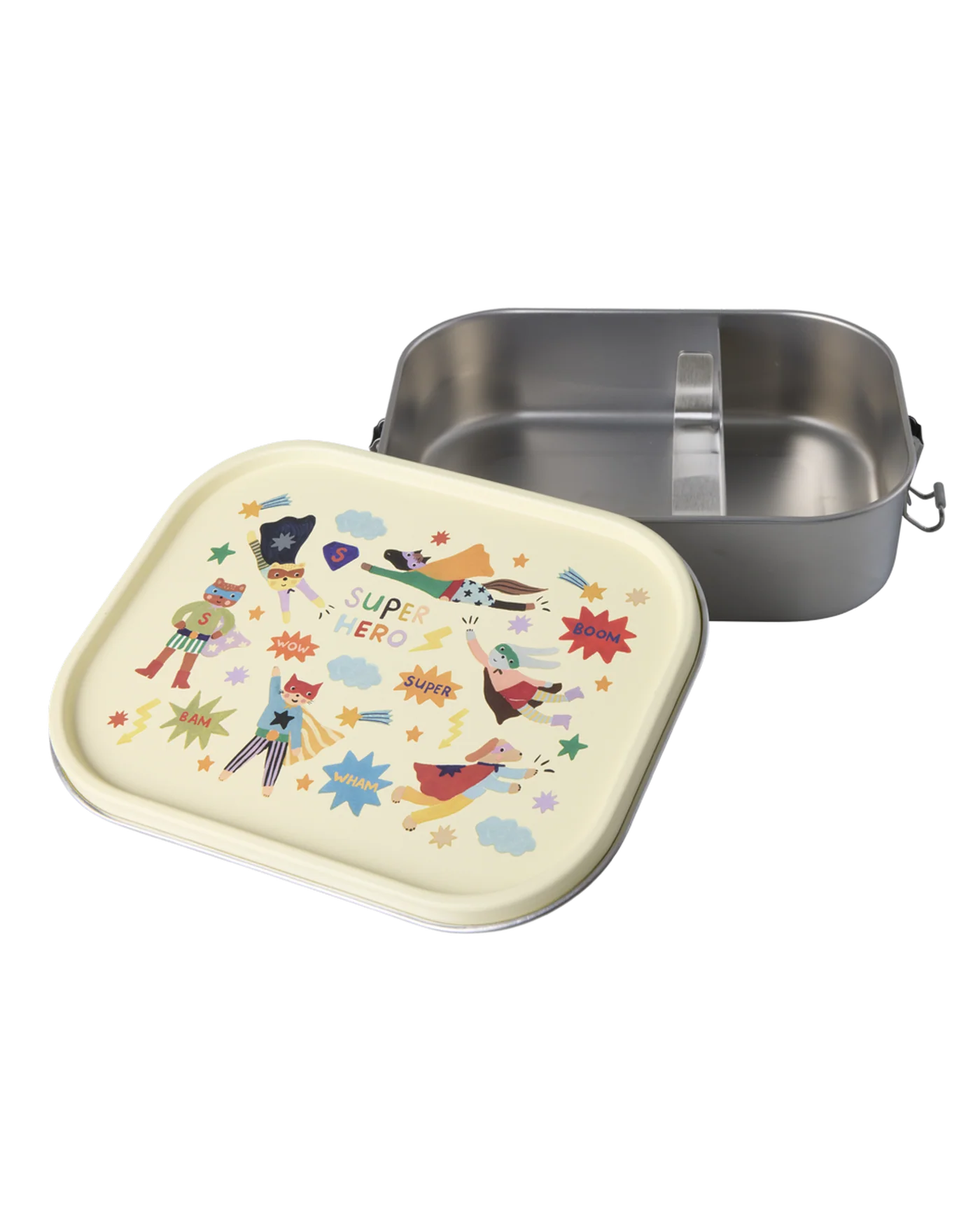 Lunch Box Bambini in Acciaio Inox Rice Grande – Hero Print con Scomparto