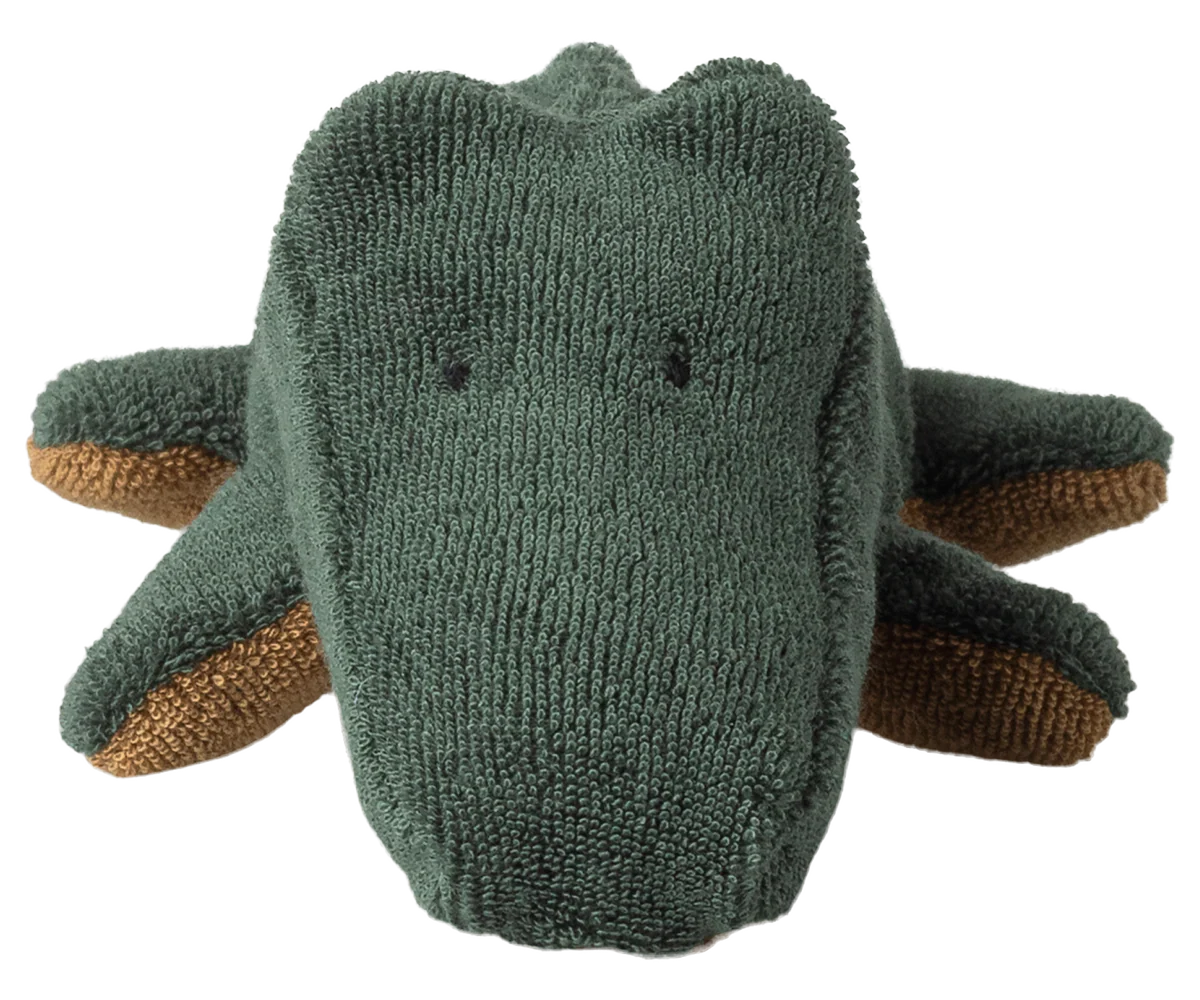Vista frontale del peluche Safari Friends Coccodrillo Mini Maileg