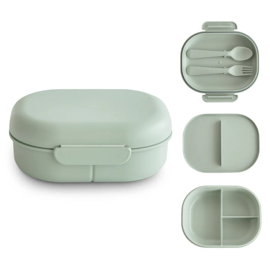 Mushie Porta Pranzo Lunch Box con Posate - Sage - Apple Pie