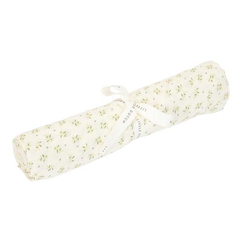 Little Dutch Swaddle in Mussola 120 x 120 cm - Bluberry Leaves - Apple Pie