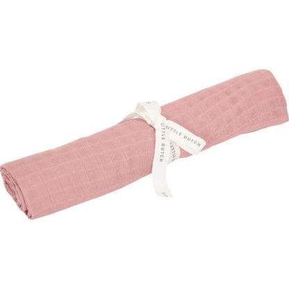 Little Dutch Swaddle in Mussola 120 x 120 cm - Pure Pink - Apple Pie