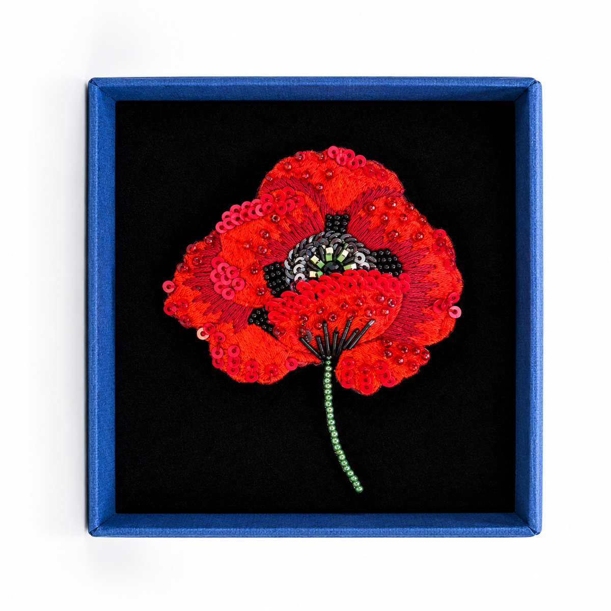 Trovelore Spilla Red Poppy – Papavero Rosso Ricamato