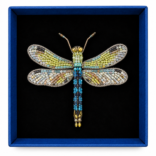 Trovelore Spilla Libellula Common Hawker Ricamata a Mano