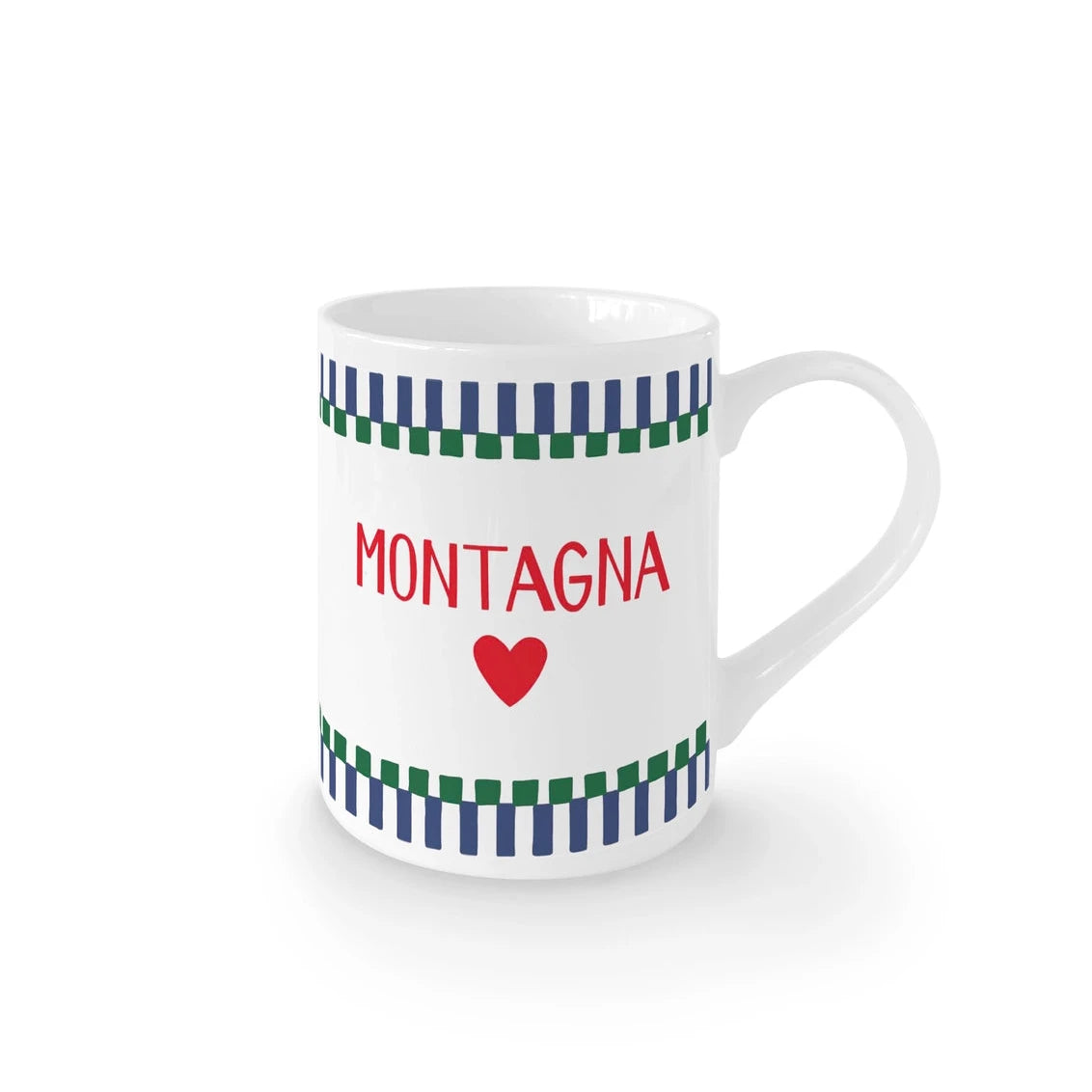 Tazza in porcellana “Montagna ♥” della Collezione Winter di Ilaria I. Perfetta per colazioni lente e regali per chi ama la montagna. Made in Italy.