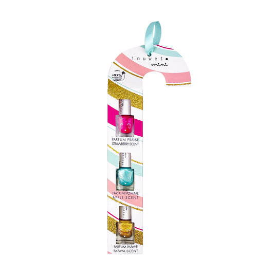 Inuwet – Candy Cane Set 3 Smalti Profumati per Bambini - Formula vegana