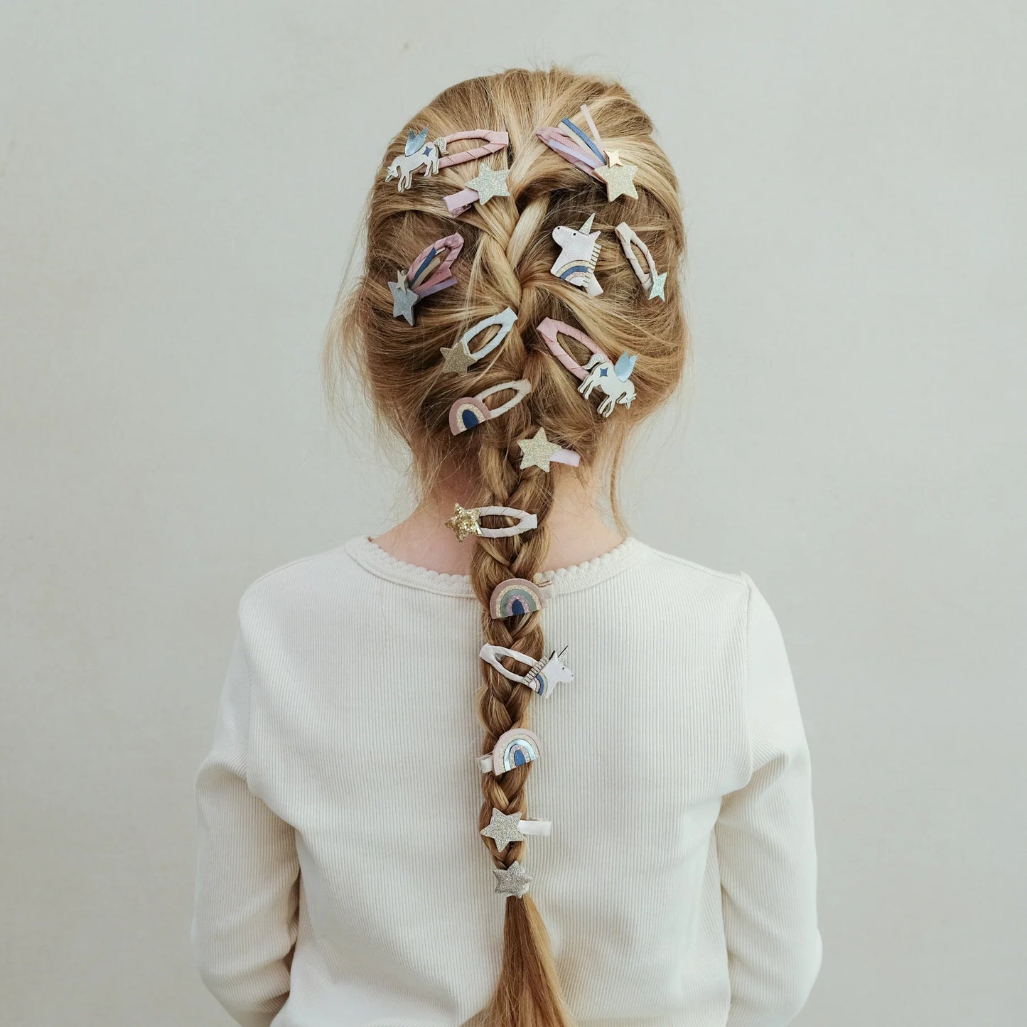 Mimi & Lula – Fermagli capelli Celeste Unicorn con arcobaleni e stelle (Mini Clips, set 8 pezzi)