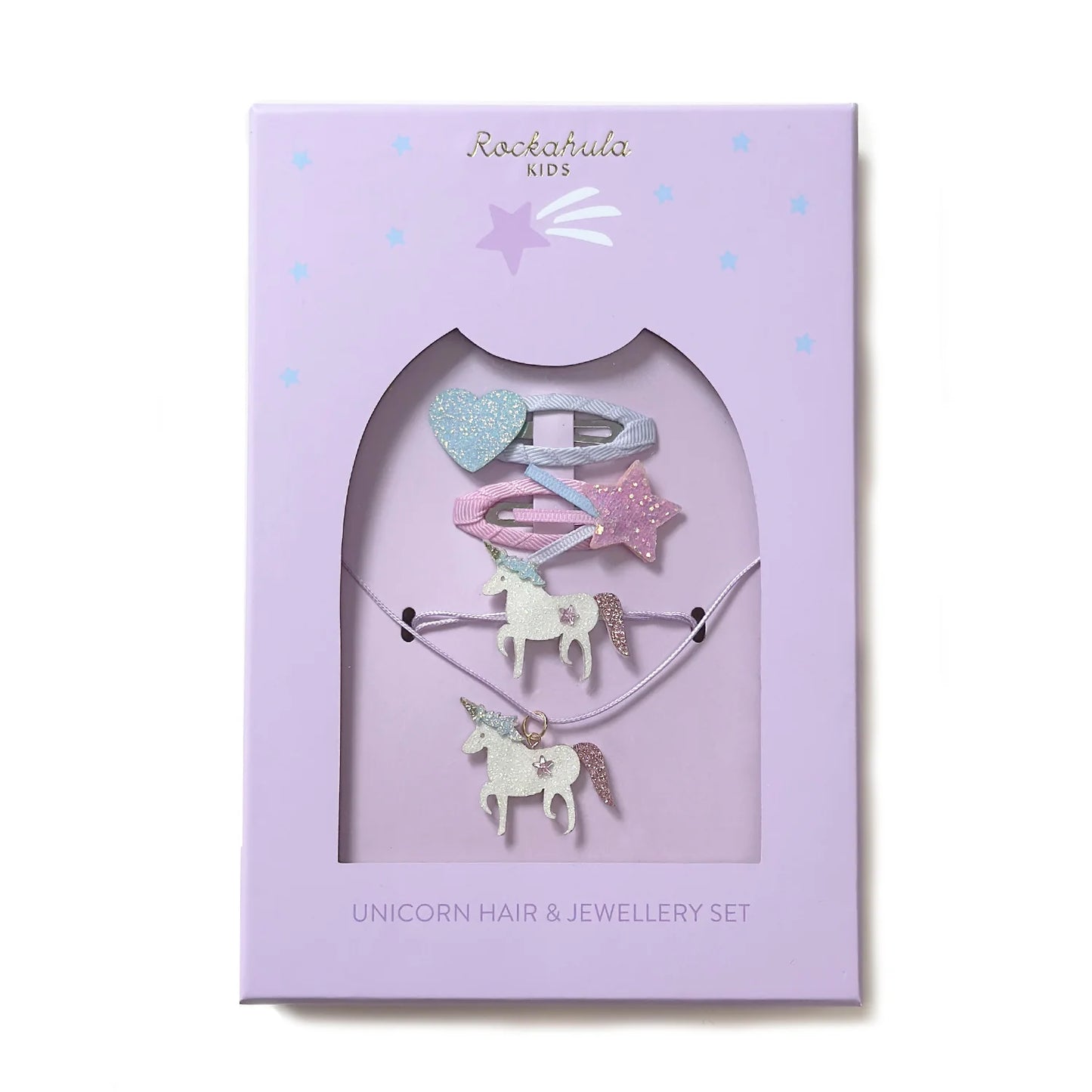 Rockahula Set Regalo Unicorno: Collana, Bracciale e Fermagli per Capelli