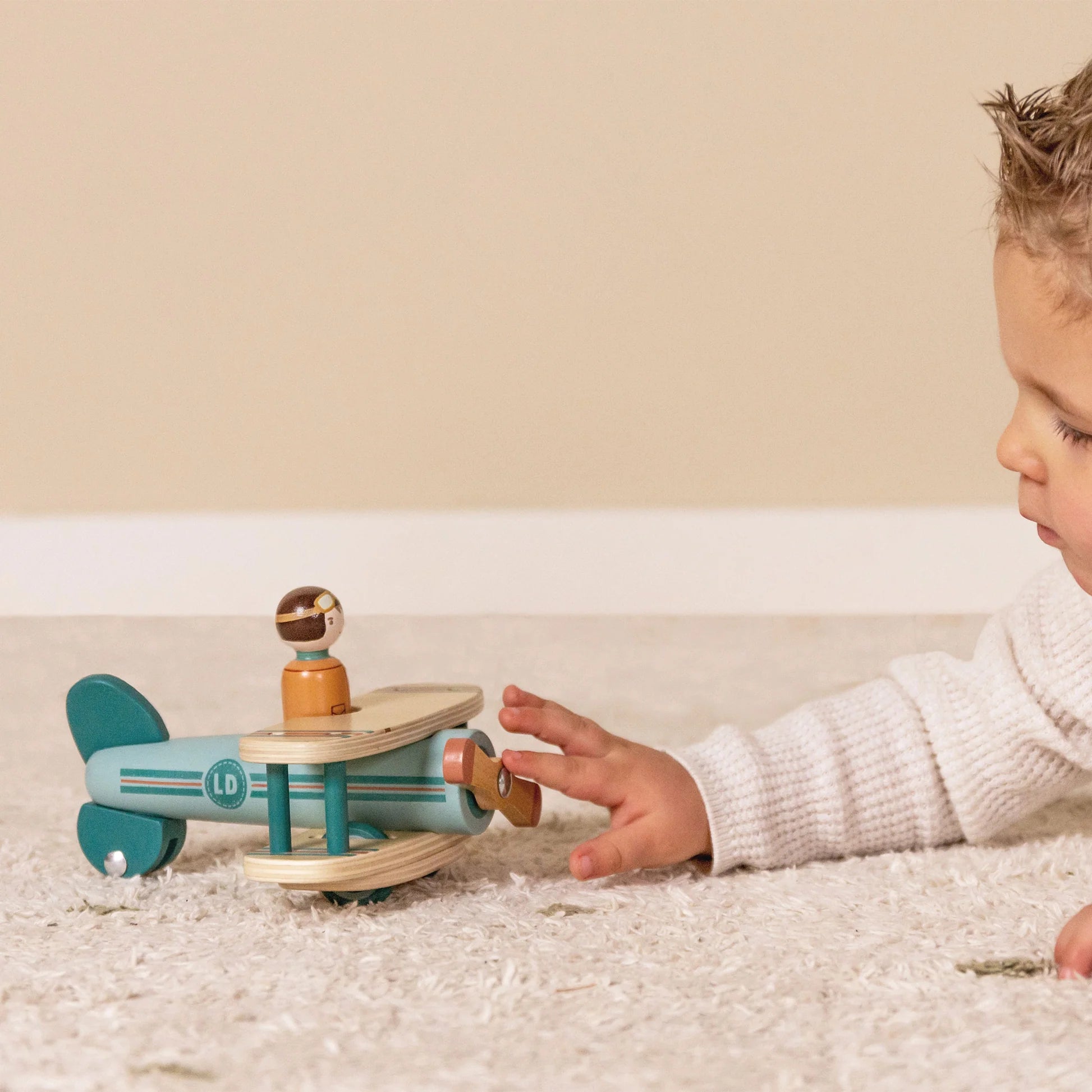 Giocattolo aereo in legno Little Dutch Essentials per bambini 18+ mesi
