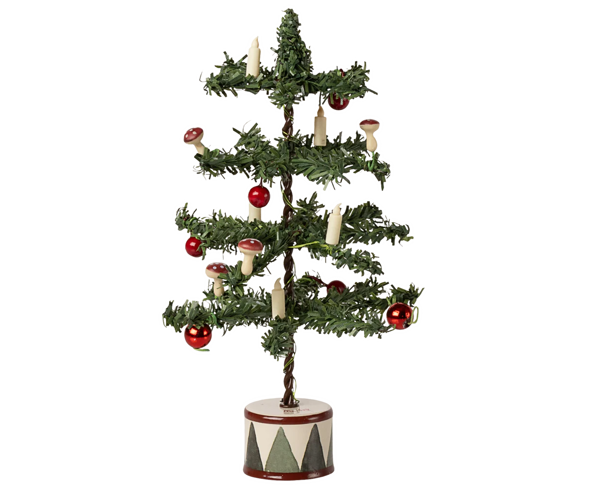 Albero di Natale Maileg con decorazioni e luci LED per topolini